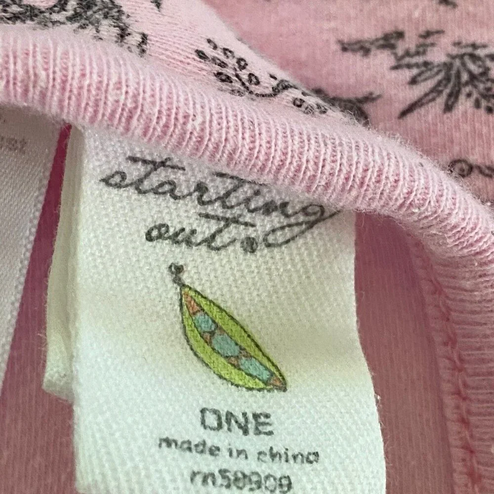 Starting Out Pink White ABC Toile Baby Girl Blanket Lovey Cotton 24